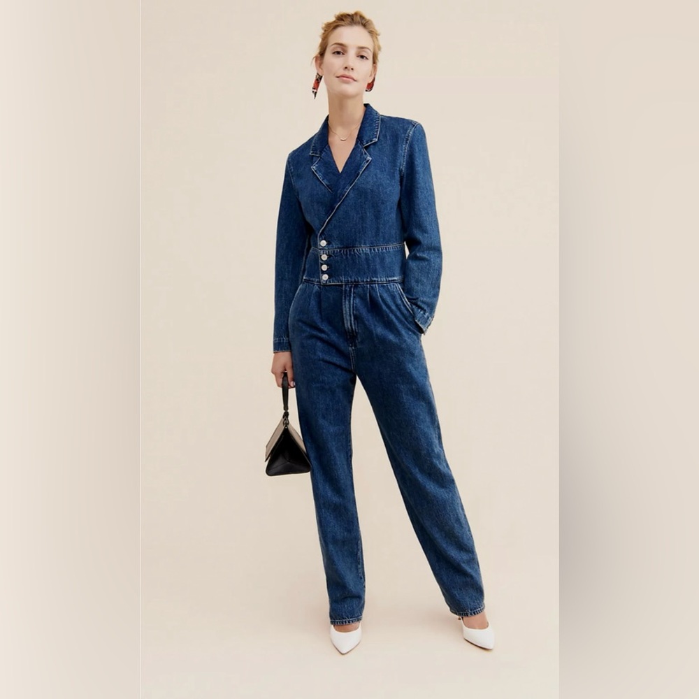 Agolde Luca Denim Jumpsuit Corset Waist Tailored One Piece Jeans – Size 2/XS